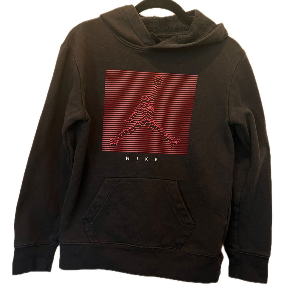 AIR JORDAN HOODIE YOUTH
LARGE BLACK PULLOVER HOODED SWEATSHIRT BOYS LONG SLEEVE